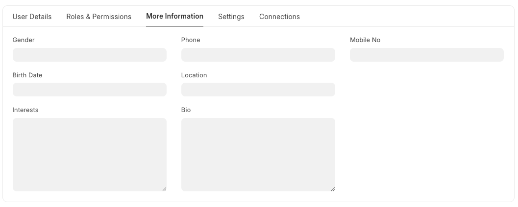 Tampilan Tab More Information