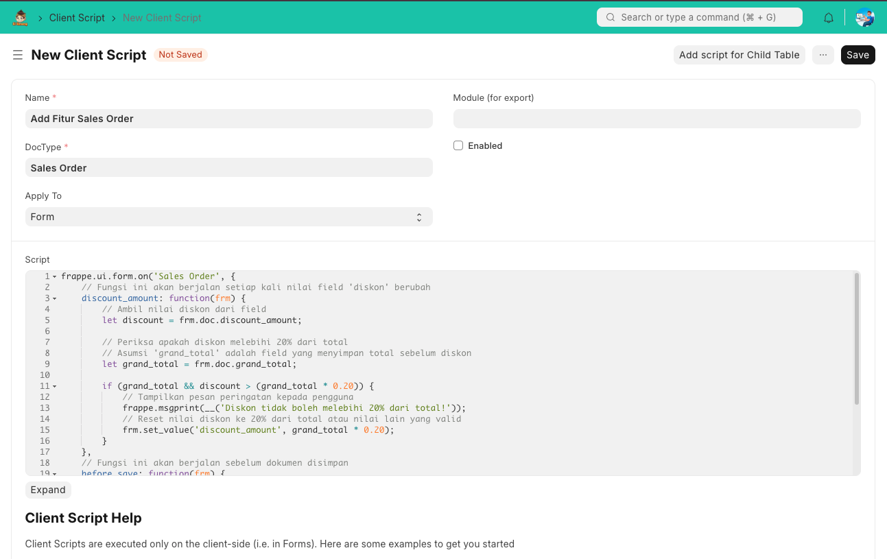 Editor Client Script