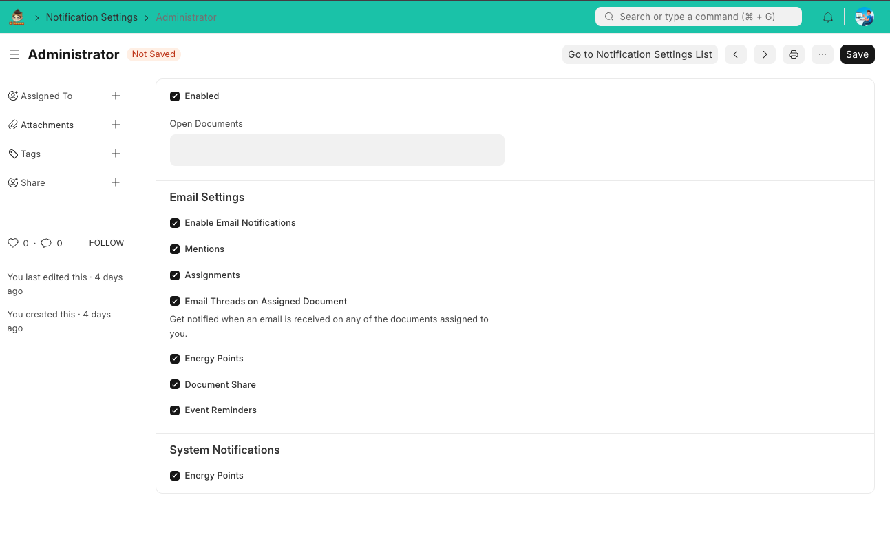 Pengaturan Email dan Notifikasi