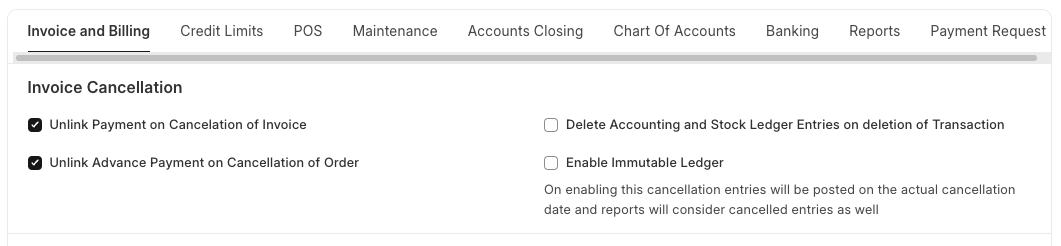 Pengaturan Pembatalan Faktur