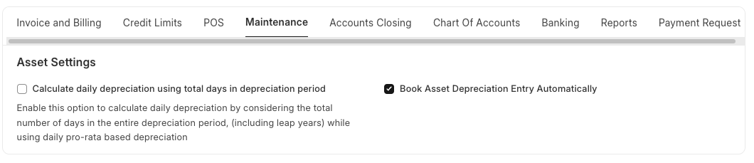 Pengaturan Pemeliharaan