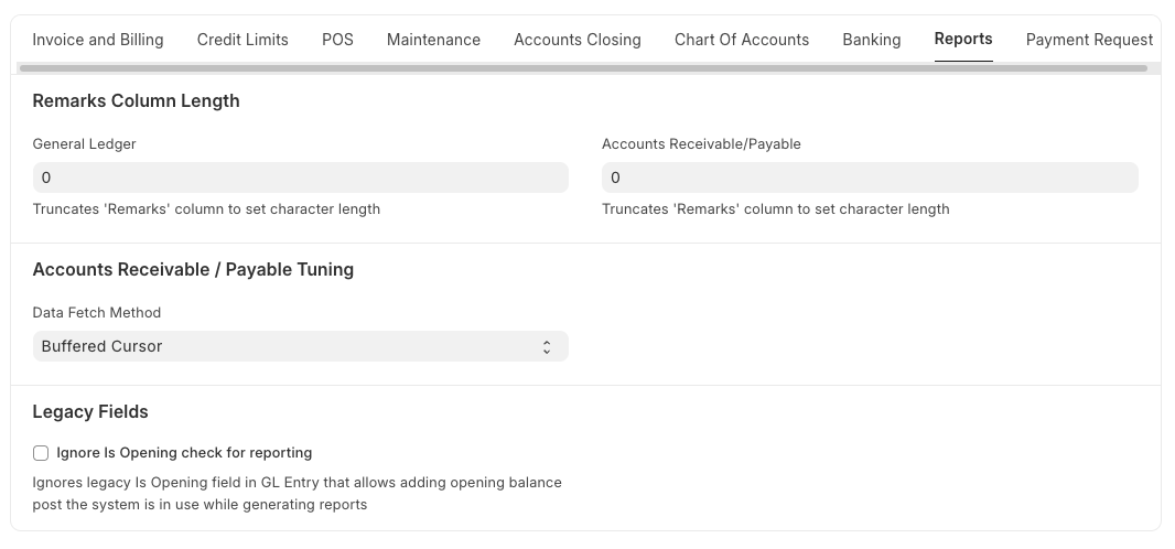 Pengaturan Laporan Detail